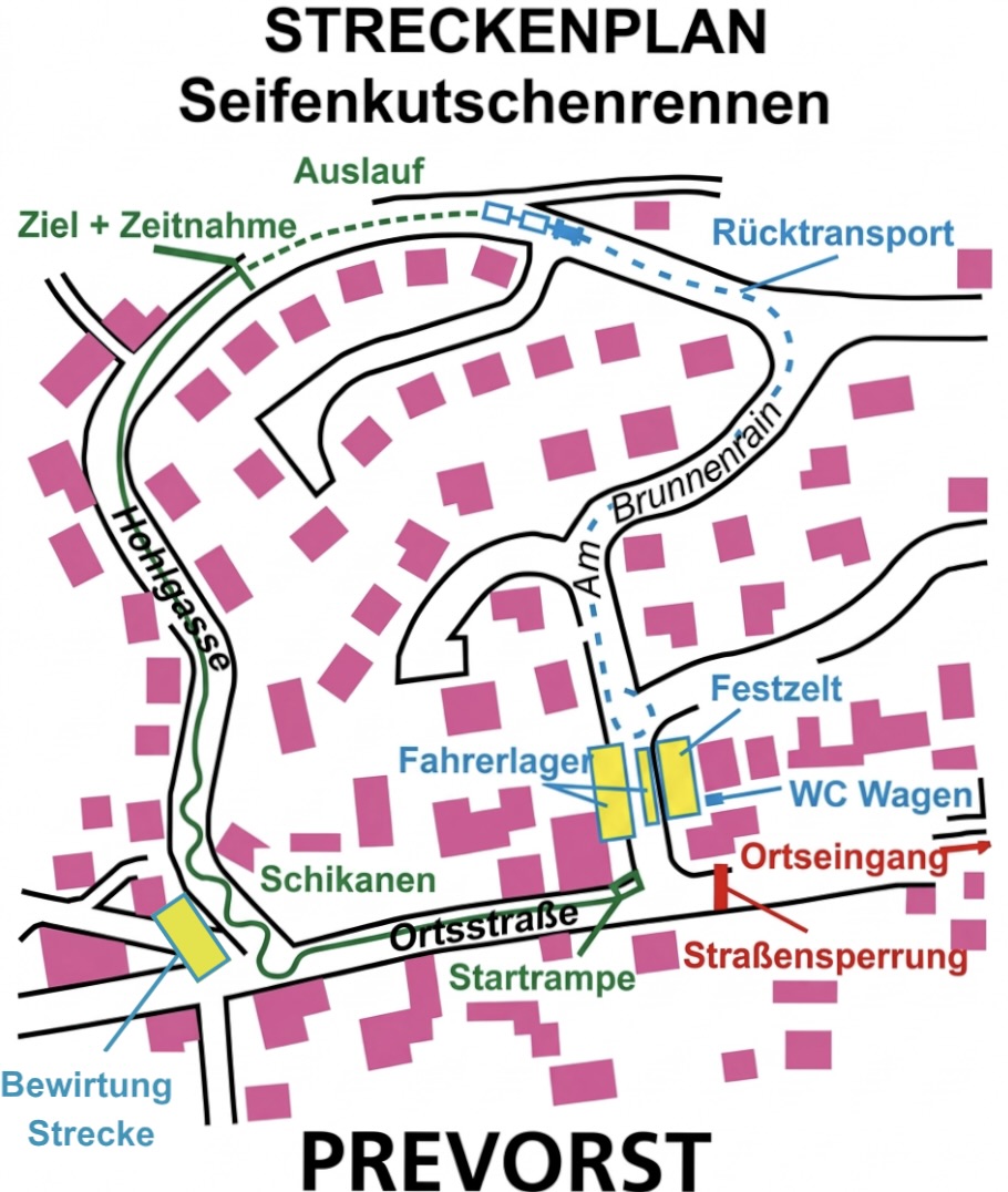 Streckenplan Seifenkutschenrennen Prevorst